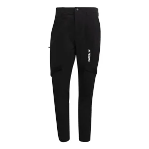 Men's adidas Solid Color Printing Straight Casual Sports Pants/Trousers/Joggers Black GI7308