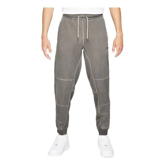 Men's Nike Sportswear Logo Embroidered Knit Loose Casual Long Pants/Trousers Gray DA7163-010