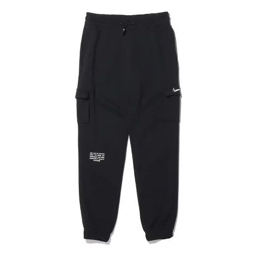 (WMNS) Nike Sportswear Swoosh Slim Fit Bundle Feet Sports Pants/Trousers/Joggers Black CZ8906-010