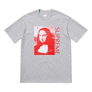 Supreme SS18 Mona Lisa Tee Heather Grey Printing Short Sleeve Unisex Gray SUP-SS18-443