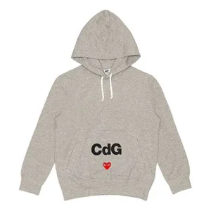 COMME des GARCONS PLAY x CDG Logo Drawstring Hoodie 'Grey' AE-T104-051-1