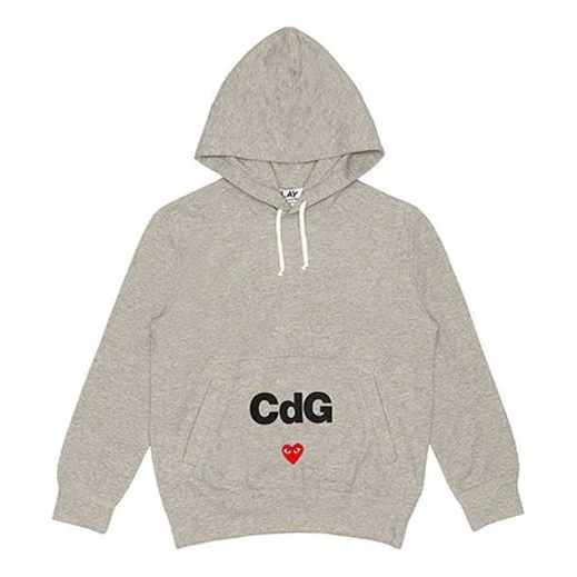 COMME des GARCONS PLAY x CDG Logo Drawstring Hoodie 'Grey' AE-T104-051-1