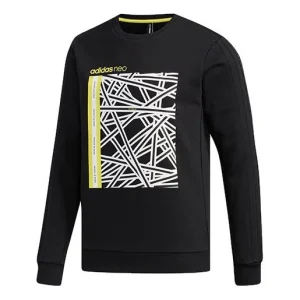 adidas neo M FAVES SWT 1 Sports Round Neck Pullover Black FP7856