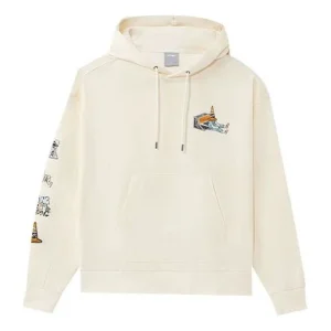 Li-Ning Skateboard Series Funny Pattern Printing Loose Pullover Hoodie 'Creamy White' AWDS177-3