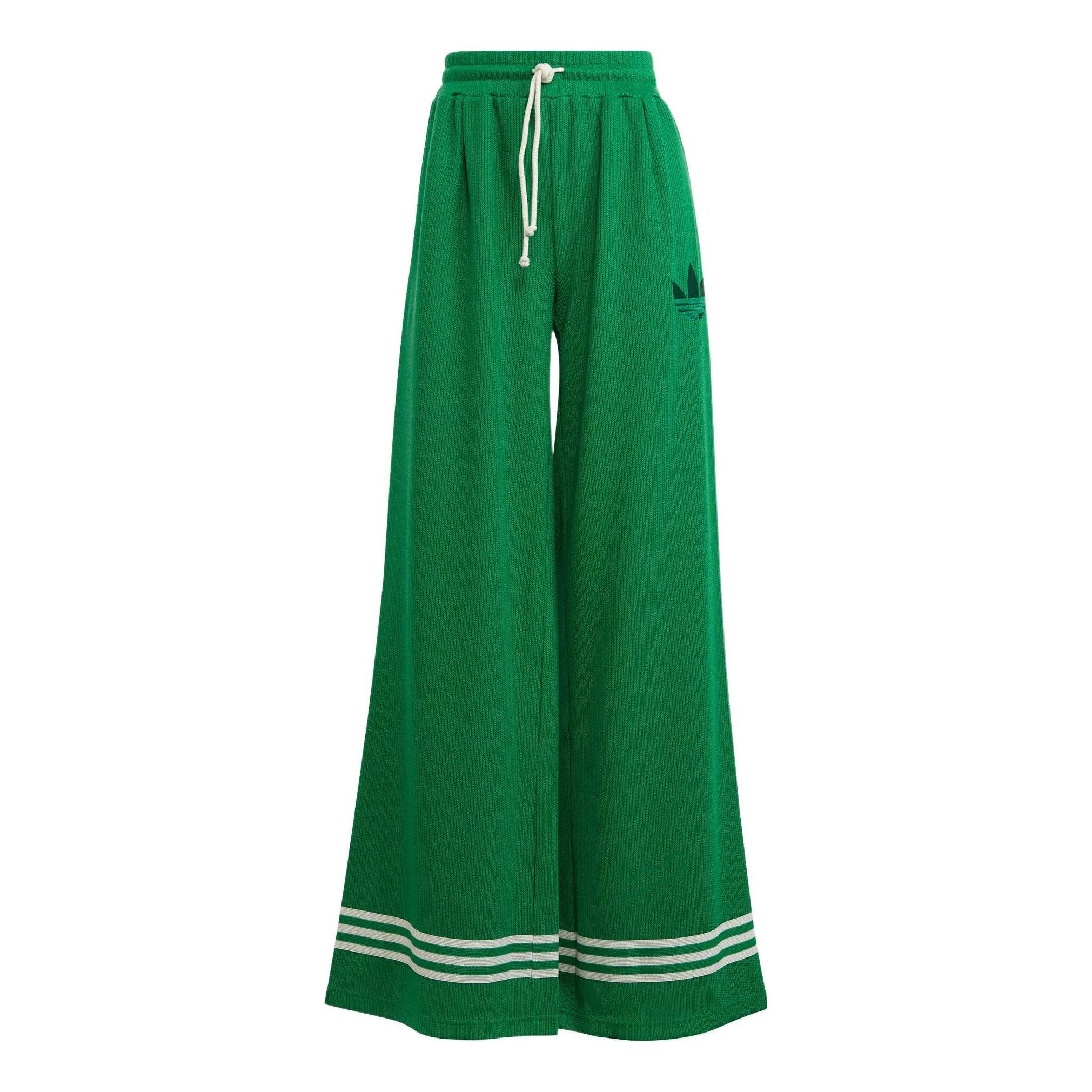 (WMNS) adidas Adicolor 70s Knit Wide Pants Asia Sizing 'Green White' IB2045
