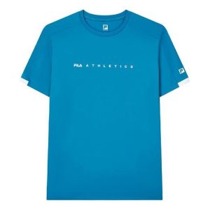 FILA Athletics Round Neck Pullover Casual Sports Short Sleeve Blue A11M131101F-DB