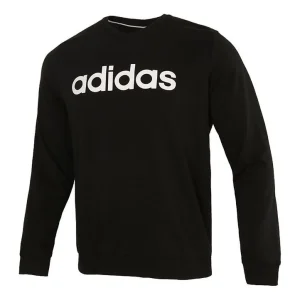 adidas Round Neck Casual Pullover Long Sleeves Black GP4873