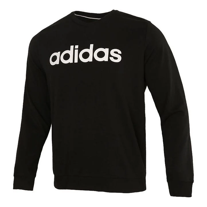 adidas Round Neck Casual Pullover Long Sleeves Black GP4873