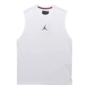 Air Jordan Training Sports Quick-dry Knit Round Collar Vest Men's White DC3237-100