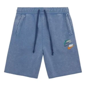 Men's Nike Alphabet Logo Straight Loose Casual Shorts Blue DV3315-410