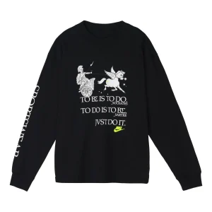 Nike Sportswear Printing Knit Round Neck Sports Black CZ4660-010