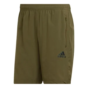 Men's adidas Solid Color Logo Sports Gym Shorts Olive Green HC6856