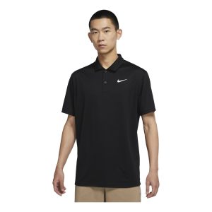 Nike Dri-FIT Victory Solid Color Logo Printing Quick Dry Breathable Short Sleeve Polo Shirt Black DH0823-010