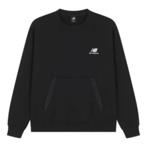 New Balance Classic Logo Sweatshirt Asia Sizing 'Black White' AMT23359-BK