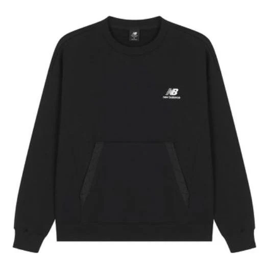 New Balance Classic Logo Sweatshirt Asia Sizing 'Black White' AMT23359-BK