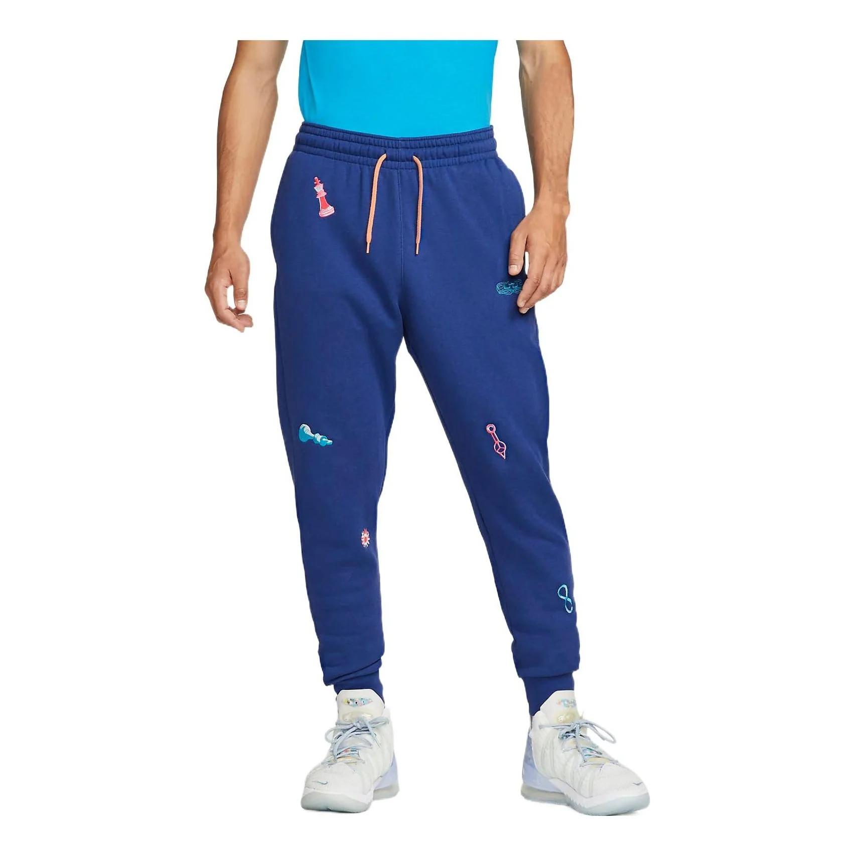Nike Pattern Printing Elastic Waistband Bundle Feet Sports Pants Men's Blue DQ6146-455