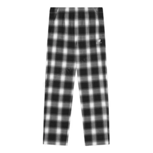 New Balance Logo Cotton Casual Pants Asia Sizing 'Black White' 5TC44833-MIX