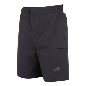 Men's Nike Woven Solid Color Logo Sports Shorts Black DM6616-010