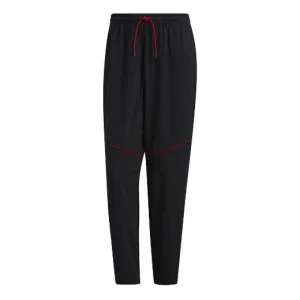 Men's adidas Side Contrasting Colors Lacing Sports Pants/Trousers/Joggers Black H39233