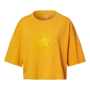 (WMNS) Converse Chuck Taylor All Star Series Alphabet Loose Short Sleeve 'Yellow' 10020757-740