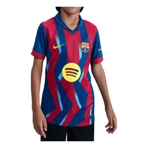 (GS) Nike x FC Barcelona 2025/26 Stadium Fourth Dri-FIT Replica T-Shirt 'Gym Blue Salsa Red Opti Yellow' FZ1307-432