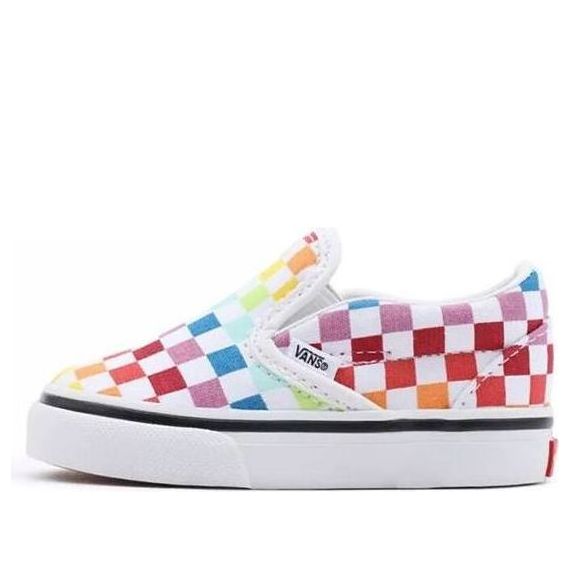 (TD) Vans Classic Slip-On 'Rainbow Checkerboard' VN000EX8U09