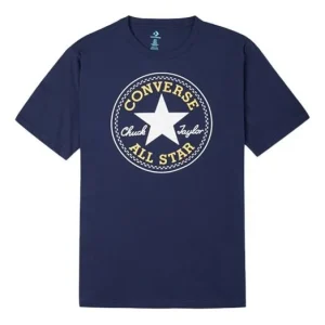 Converse Chuck Taylor All Star Classic Printing Sports Round Neck Short Sleeve 'Navy Blue' 10007887-A56