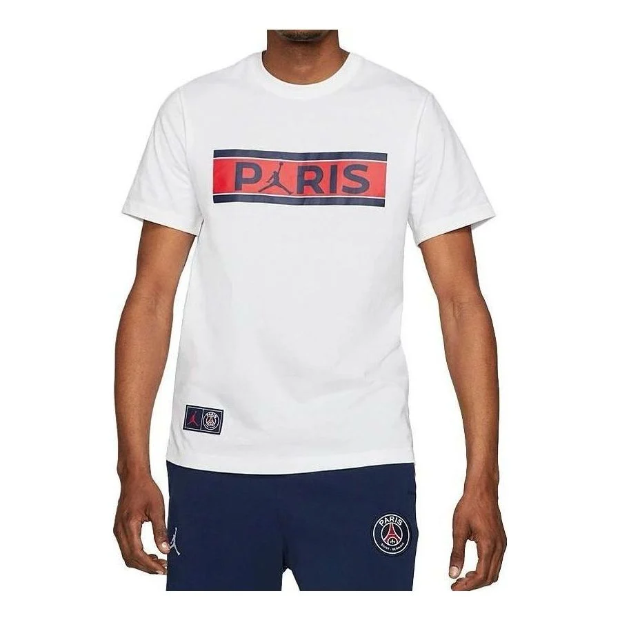 Air Jordan x Paris Saint Germain Block Logo T-shirt 'White' DB6510-100