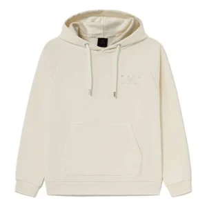 Li-Ning Wade Series Alphabet Pattern Fleece Lined Pullover Hoodie 'Cream White' AWDS115-6