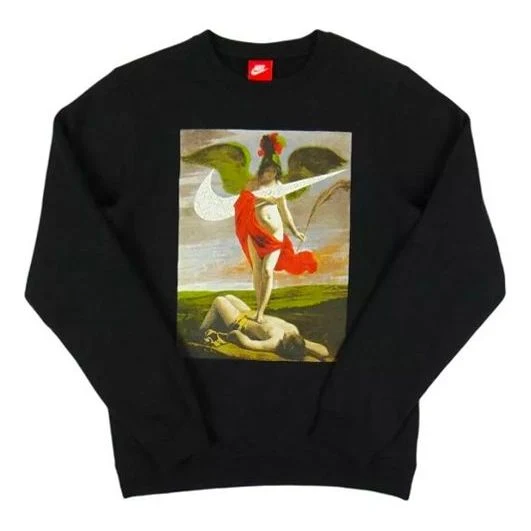 Nike Crew Greece Allegory Sweatshirt For Men Black AQ7139-010