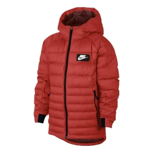 (PS) Nike Logo Hooded Down Jacket 'Red' 856080-657