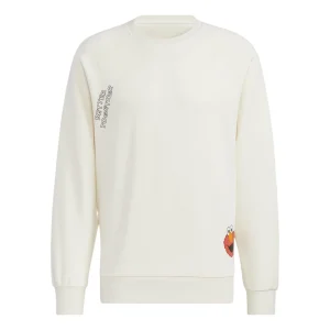 Men's adidas neo x SESAME STREET Crossover Thicken Sports Round Neck Pullover Pink White HM7481