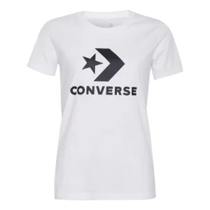 (WMNS) Converse Classic Logo Printing Short Sleeve White 10009152-A01