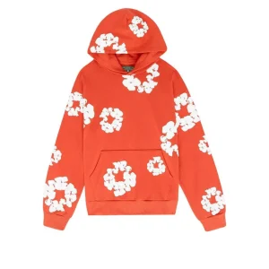 Denim Tears Cotton Wreath Logo Hoodie 'Orange White' 301-090-30