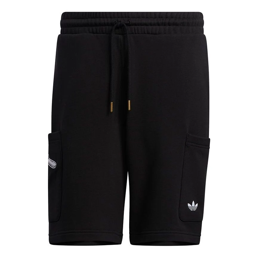 adidas originals x Disney Crossover Manga Short 2 Strawberry Bear Embroidered Sports Shorts Black HD9081