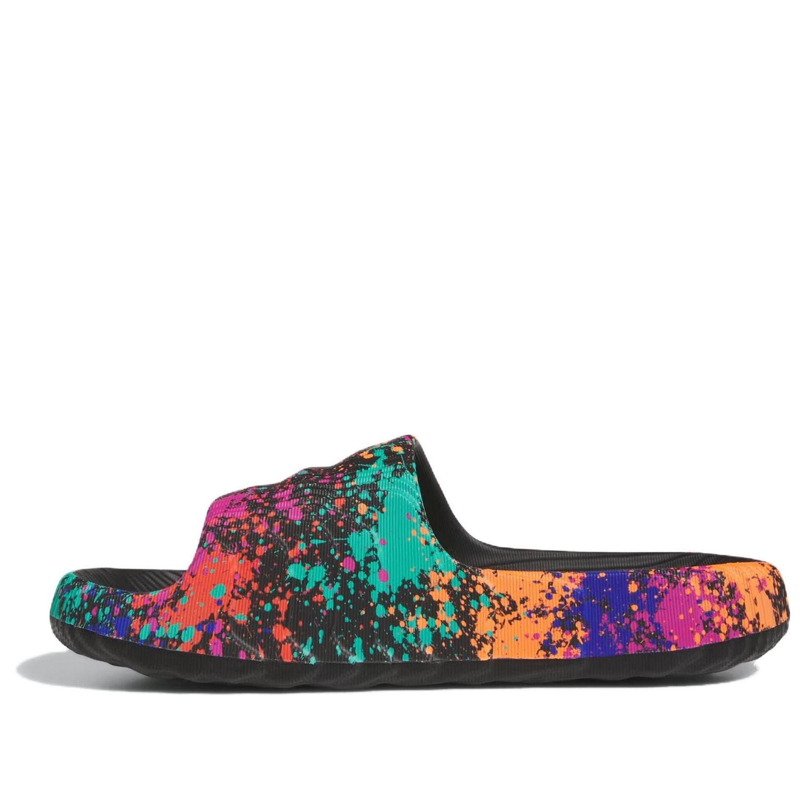 adidas Adilette 22 Slides Asia Sizing 'Black Paint Splatter' IF1438