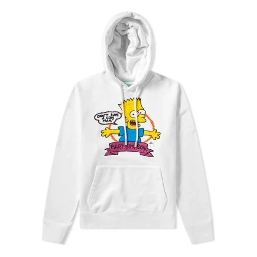 Men's Off-White Bart Simpson Printing White OMBB037S19D250040188