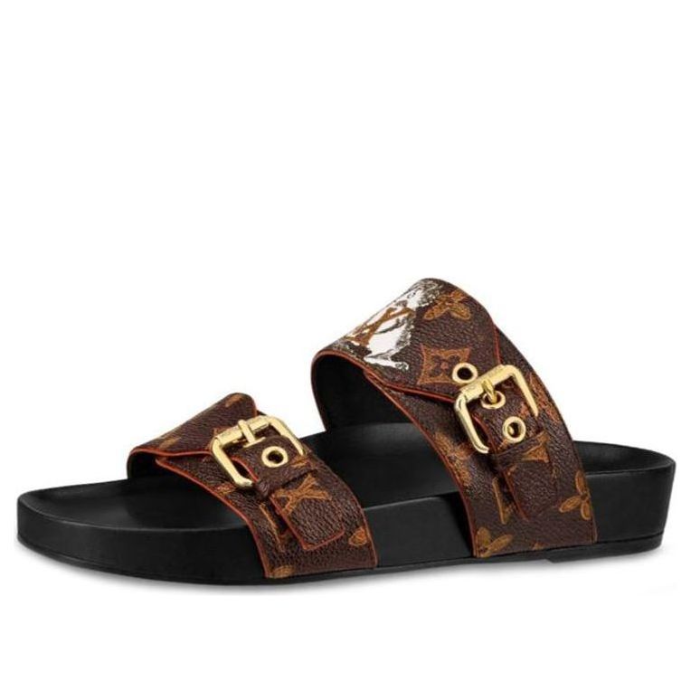 (WMNS) LOUIS VUITTON LV Bom Dia Monogram Flat Mules 'Brown' 1A52HW
