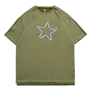 Converse One Star Logo Tee Asia Sizing 'Olive Green' 10025871-A03