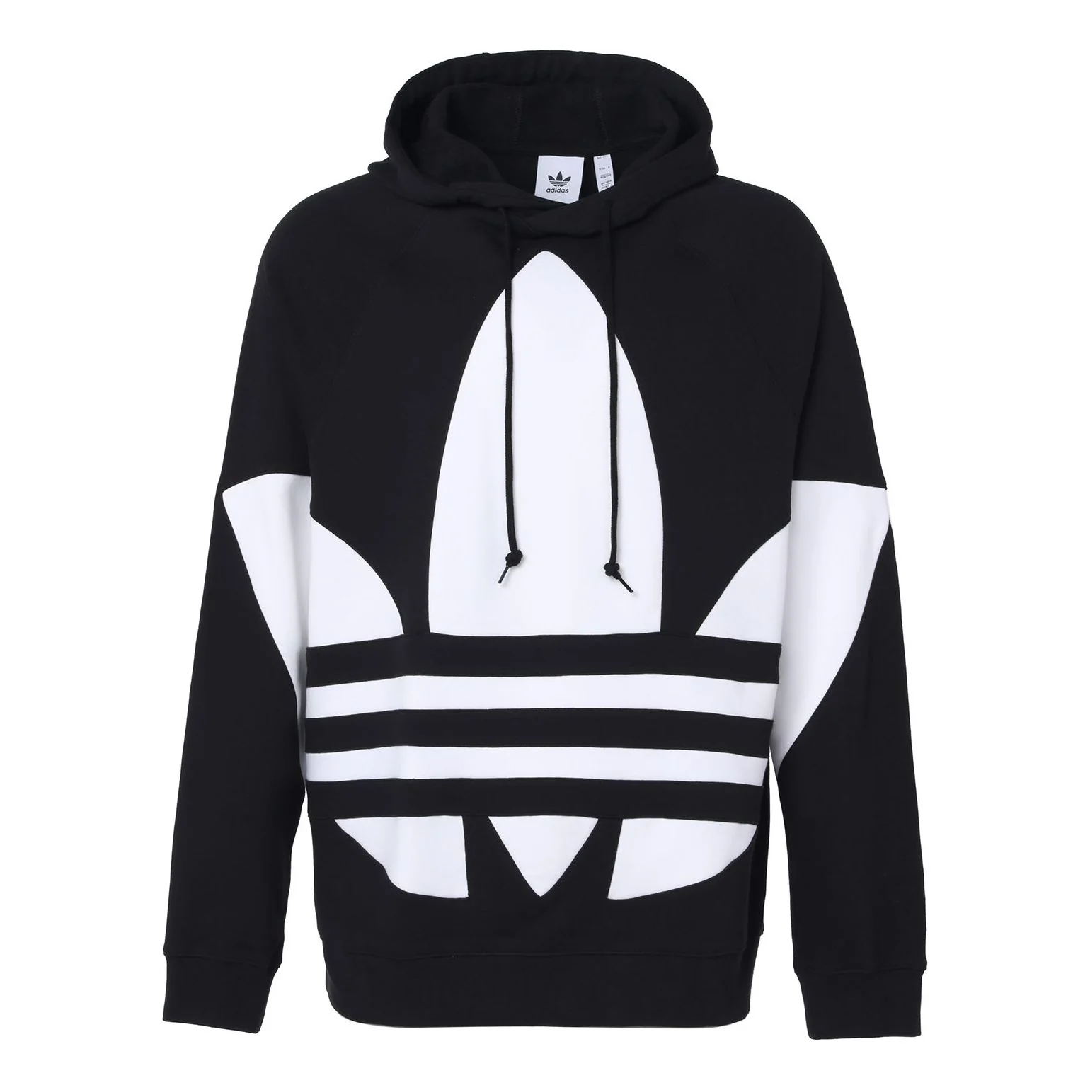 Men's adidas originals Large Logo Drawstring Black Pullover FM9908