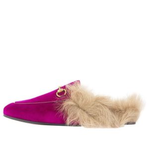 (WMNS) Gucci Princetown Velvet Fur Lined 'Fucsia' 448657-K4D50-5682