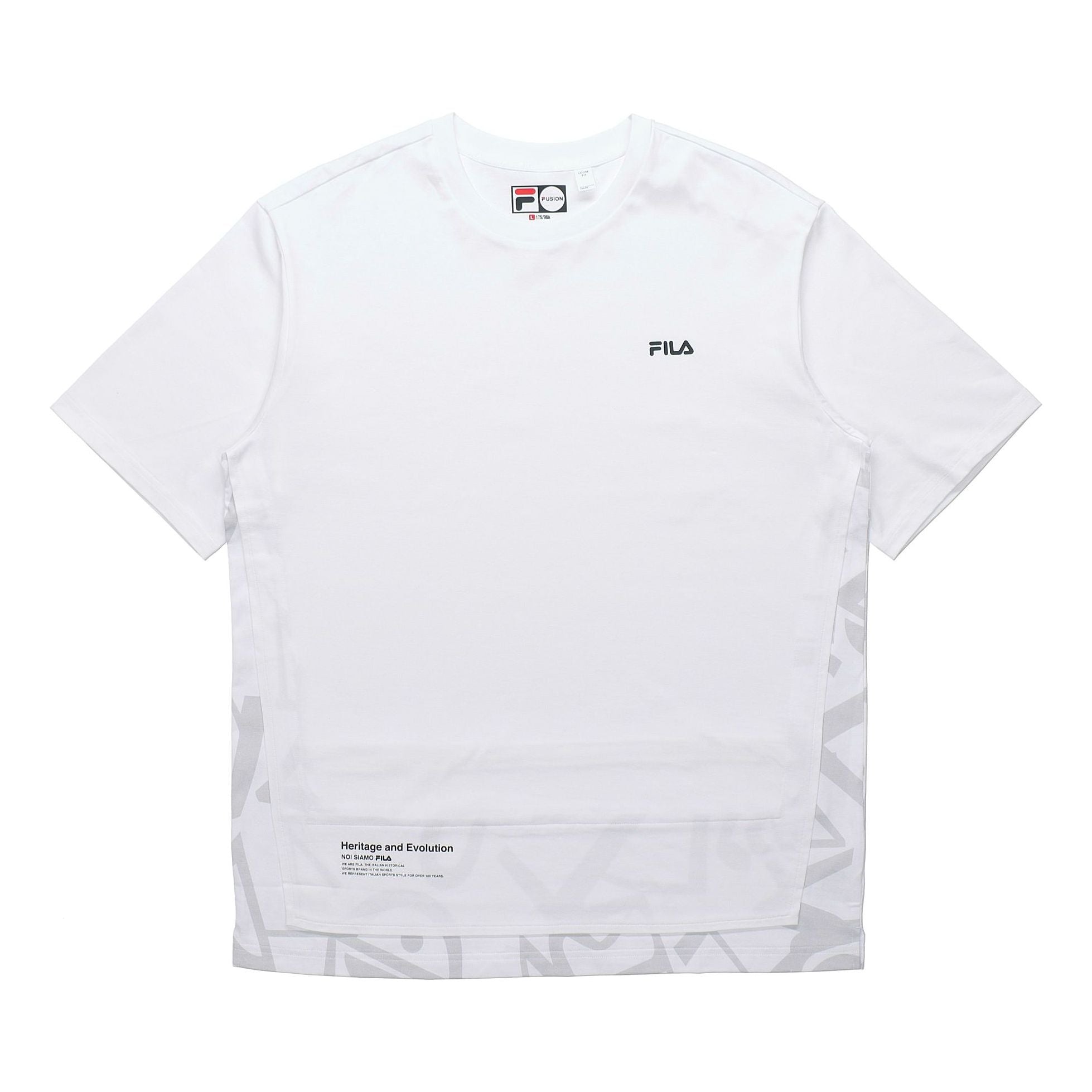FILA MENS Fusion Casual Sports Tat Crew-neck Short Sleeve White T11M121119F-WT