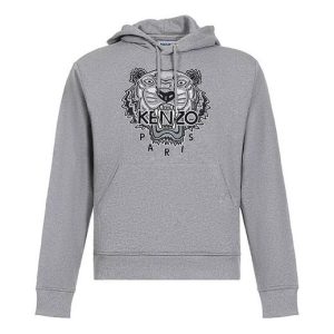 Men's KENZO FW20 Tiger Head Embroidered Cotton Pearl Gray FA65SW3114XV-94