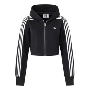 (WMNS) adidas Originals Premium Zipper Hoodie Asia Sizing 'Black' JI7061