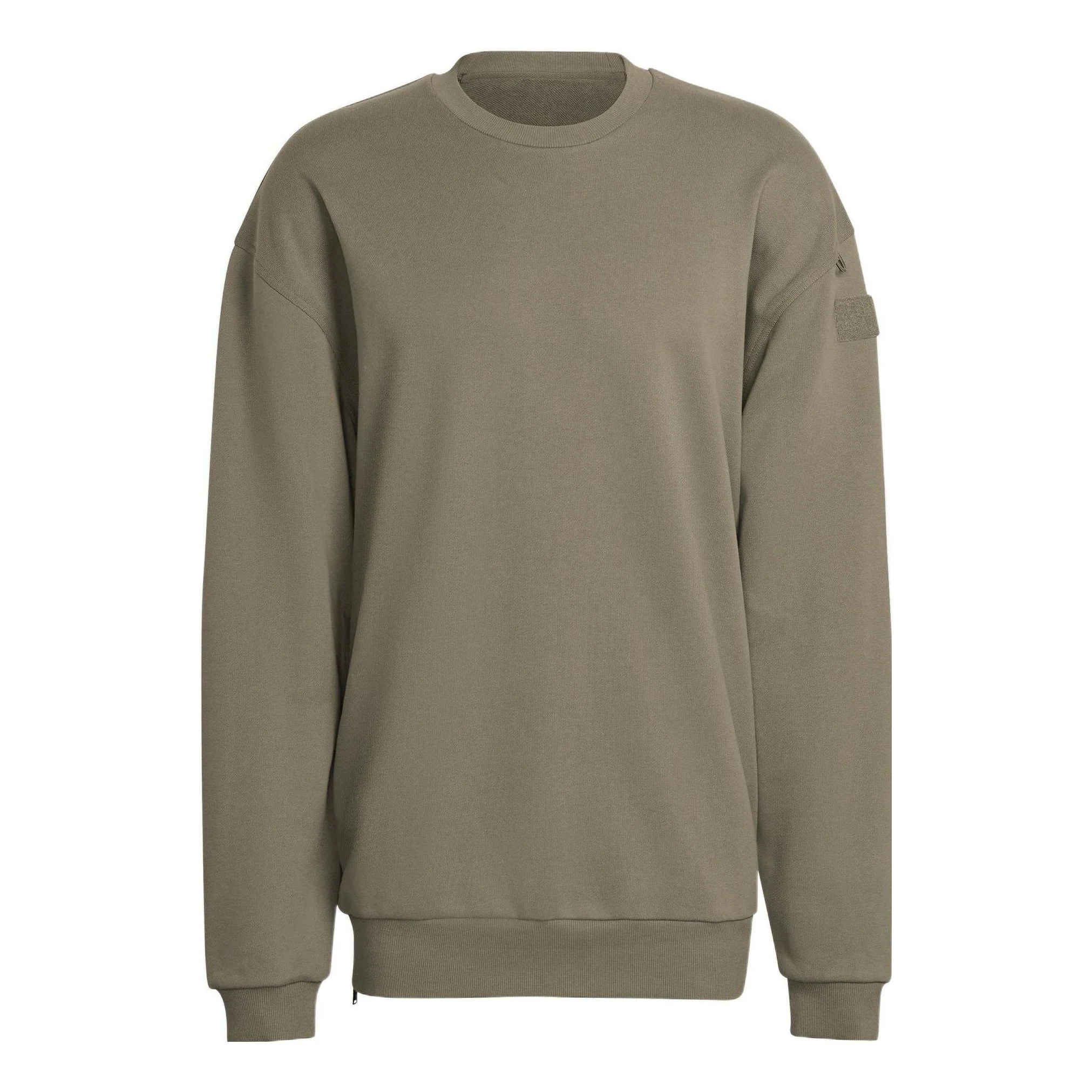 Men's adidas Solid Color Round Neck Loose Pullover Hoodless Gray Brown HG6636