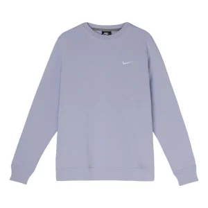 Men's Nike Solid Color Chest Brand Logo Printing Embroidered Round Neck Pullover Autumn Light Purple 916609-539