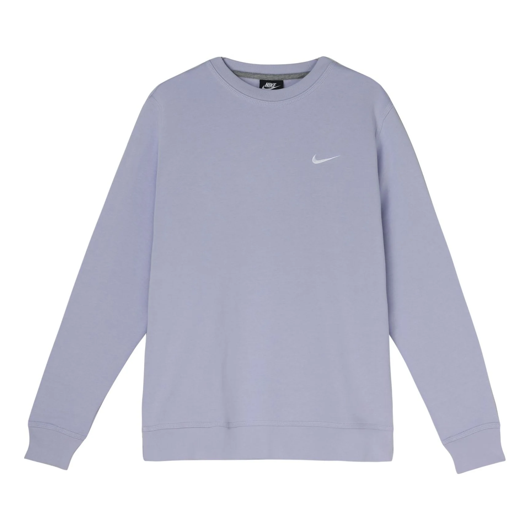 Men's Nike Solid Color Chest Brand Logo Printing Embroidered Round Neck Pullover Autumn Light Purple 916609-539