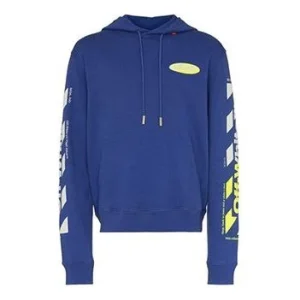 Off-White MENS SS19 Spilt Logo Slim Hoody Blue OMBB034S190030063060