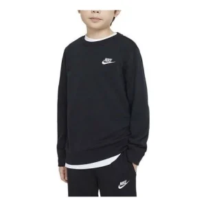 (GS) Nike Sportswear French Terry Crew 'Black White' DA0861-010