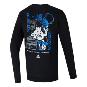 adidas Sh Breakfast 2 Sports Training Cartoon Printing Round Neck Pullover Black H31258